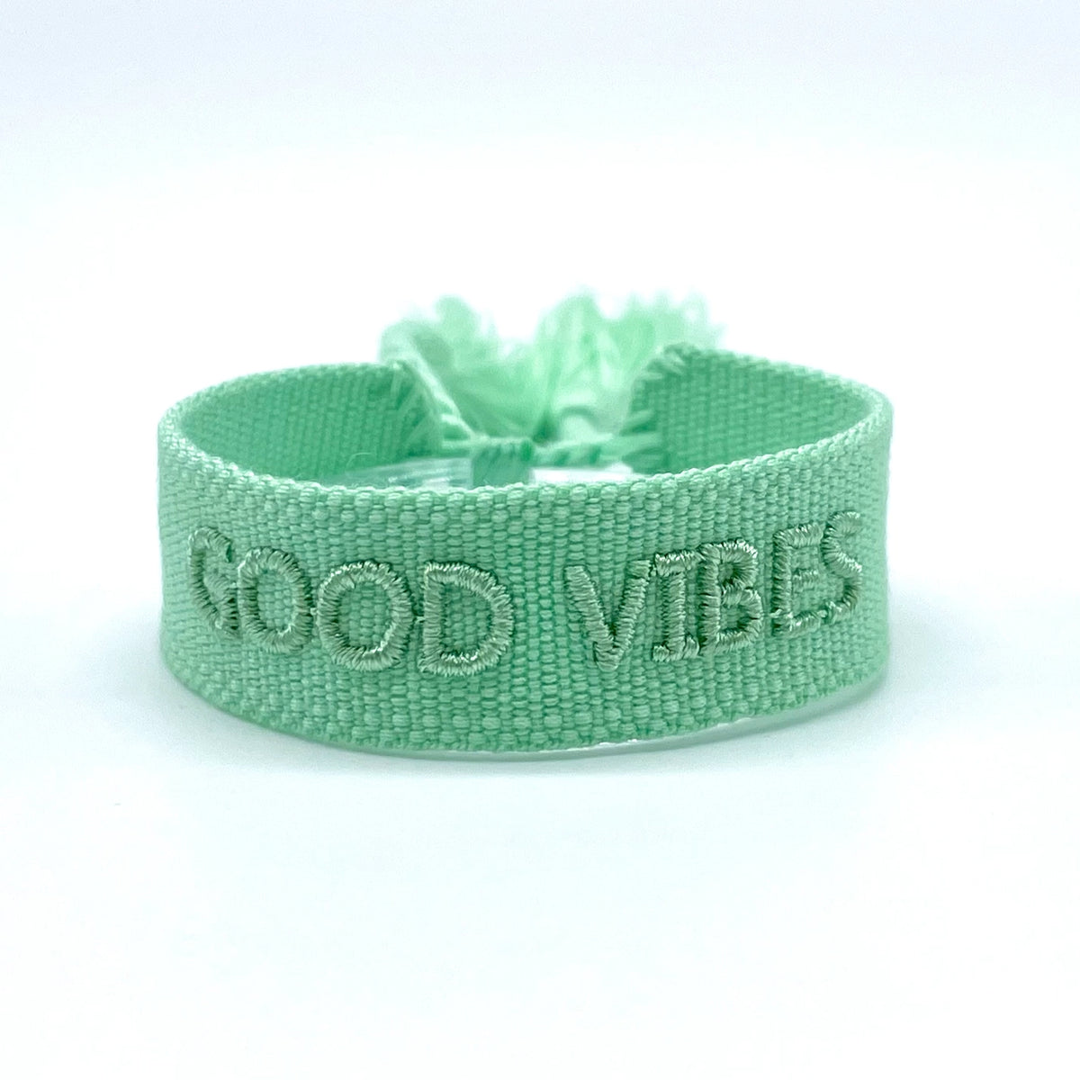 Armband GOOD VIBES ONLY Statement – gewebt & bestrickt