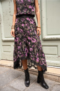 Asymmetrischer Blumenrock mit Spitzenverzierung – el encanto