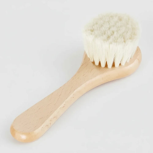Baby-Haarbürste aus Holz mit weichen Ziegenhaarborsten