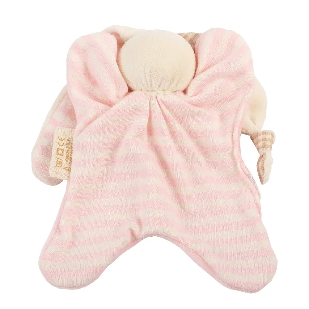 Baby-Kuscheltuch Hase in Lachsrosa gestreift
