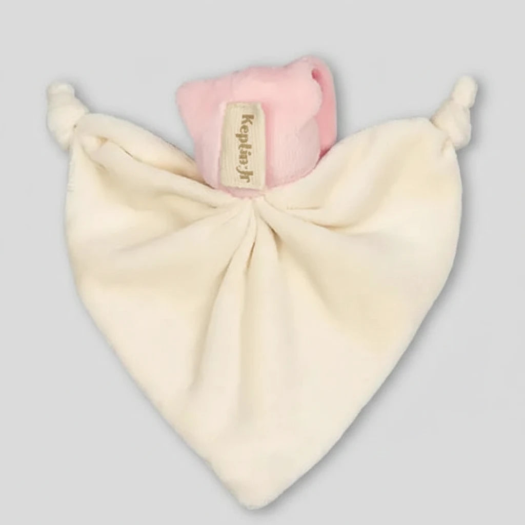 Baby-Schmusetuch & Kuscheltuch Rückseite in Lachsrosa
