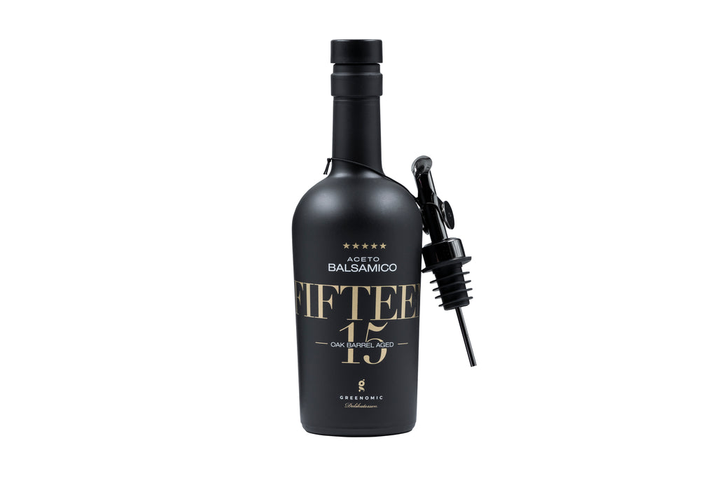 Balsamico FIFTEEN 375 ml in schwarzer Keramikflasche
