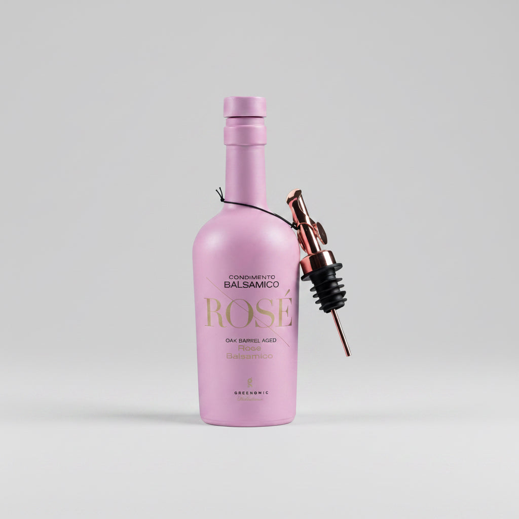 Balsamico Rosé Condimento 375 ml in rosafarbener Flasche
