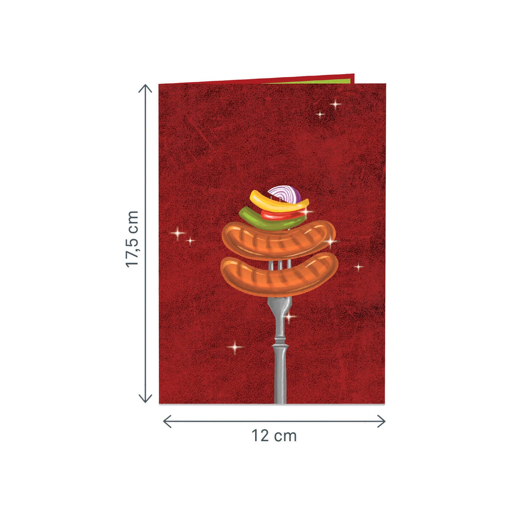 Cover der Gasgrill Pop-Up Karte mit Grillmotiv