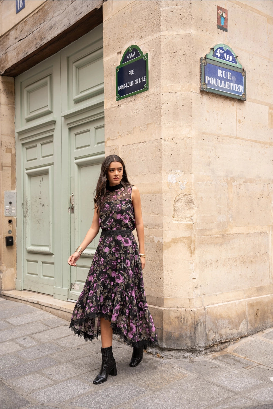 Damen-Rock mit Blumenprint Komplett-Look – el encanto Zürich