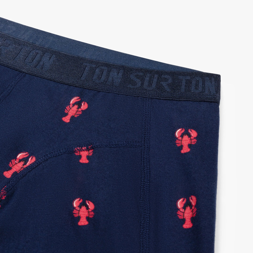 Detailansicht Herren-Boxershorts mit Hummer Motiv
