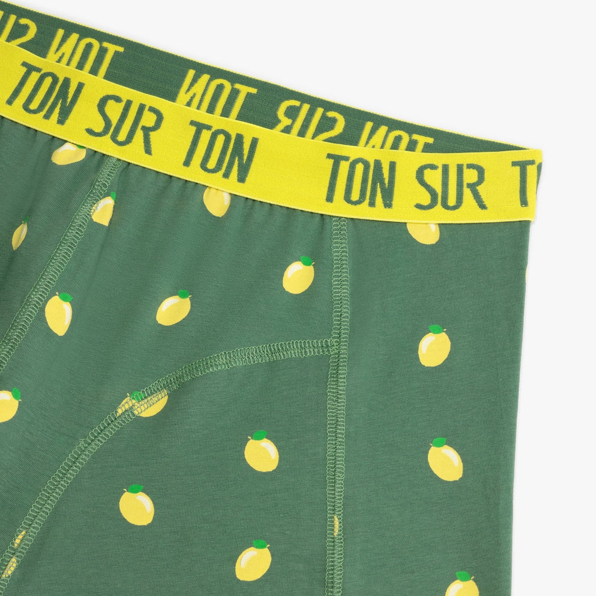 Detailansicht Herren-Boxershorts mit gelbem Zitronen-Motiv