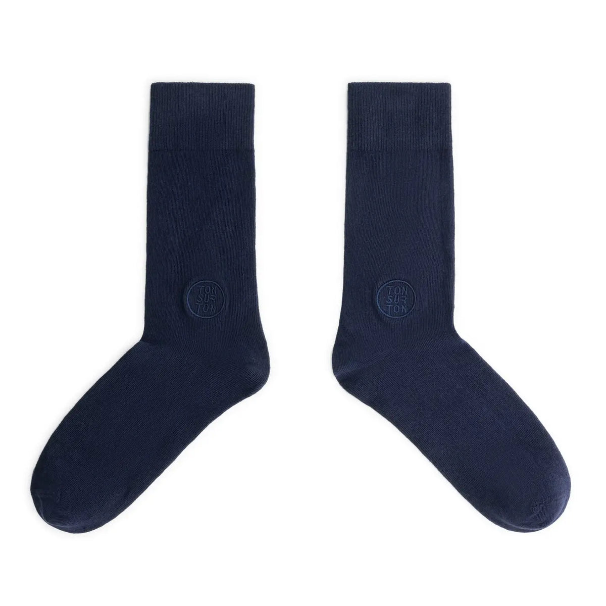 Dunkelblaue Herrensocken aus Bio-Baumwolle Seitlich
