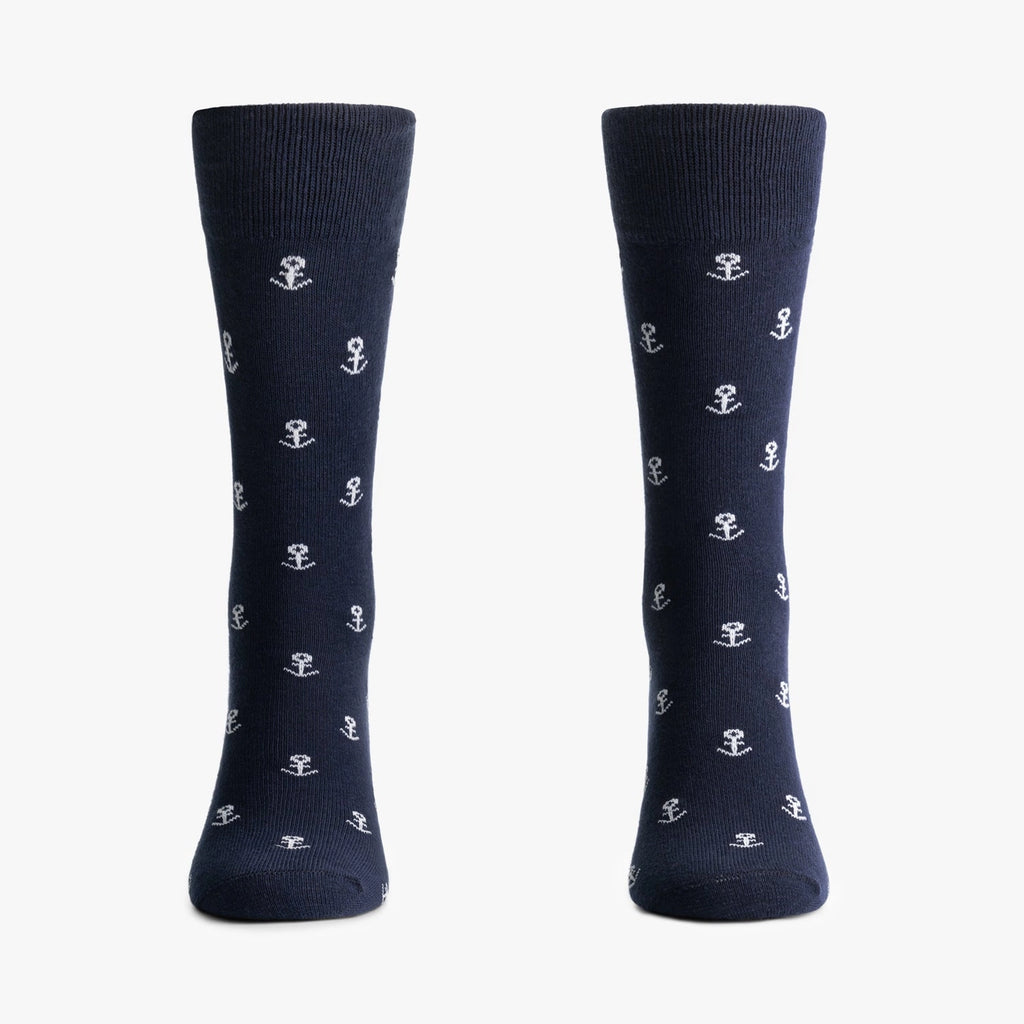 Dunkelblaue Socken mit Anker-Motiv