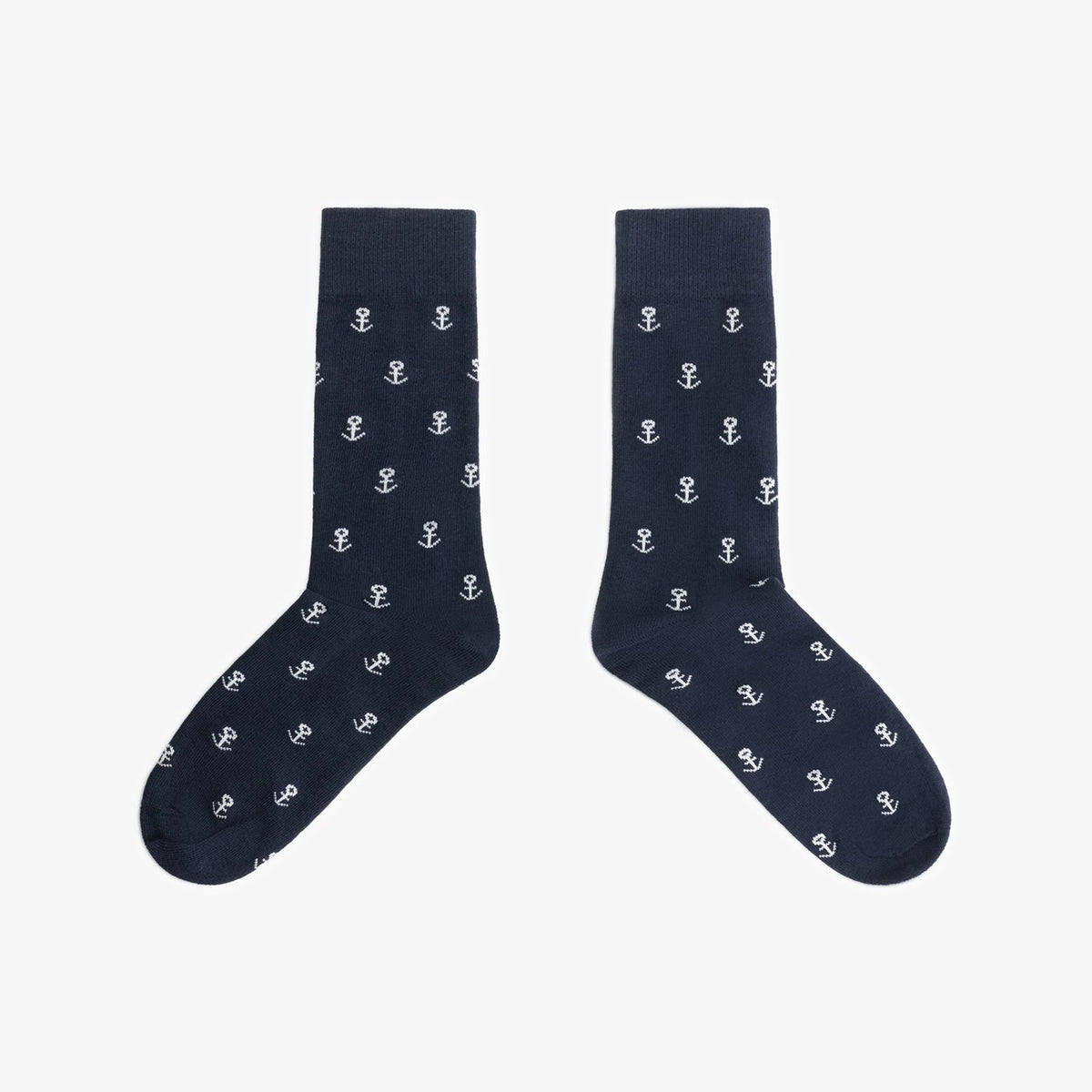 Dunkelblaue Socken mit Anker-Motiv Seitlich