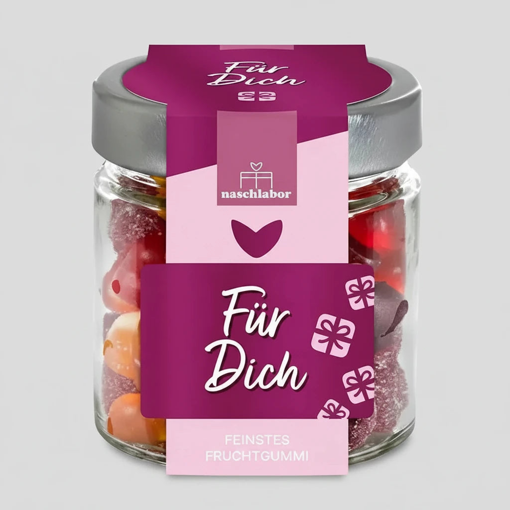 Fruchtgummi Für Dich 120 g im Geschenkglas