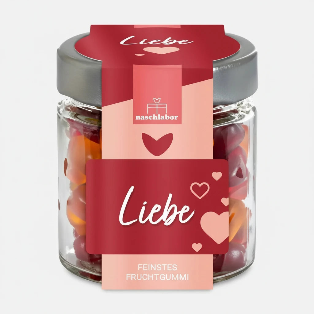 Fruchtgummi Liebe 120 g im Geschenkglas