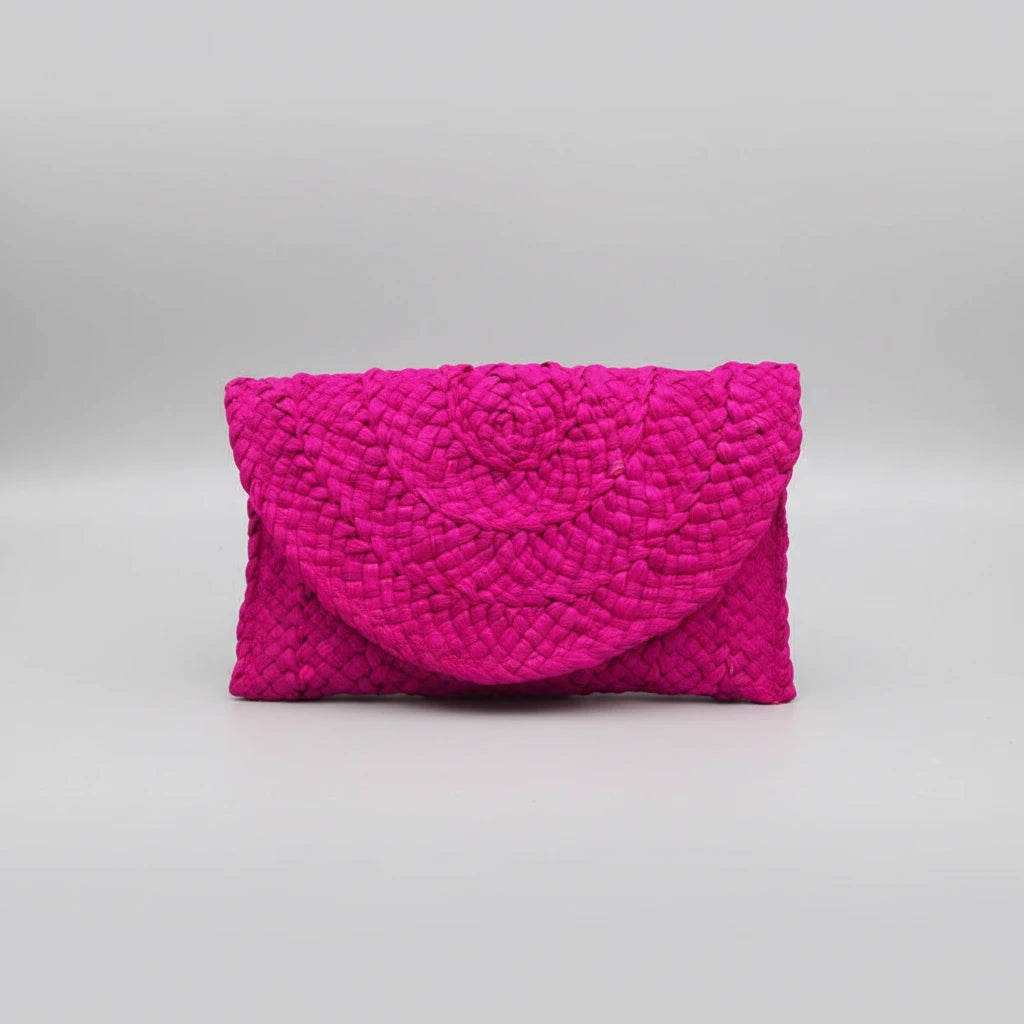 Gewobene Clutch Fuchsia – Frontansicht – el encanto