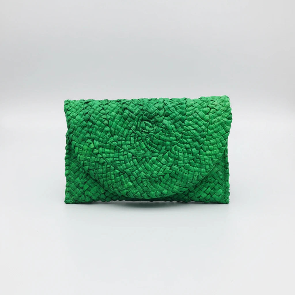 Gewobene Clutch Grün – Frontansicht – el encanto