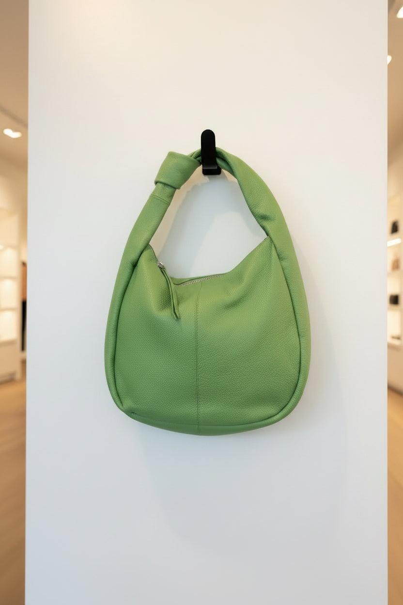 Grüne Ledertasche aus Echtleder Made in Italy
