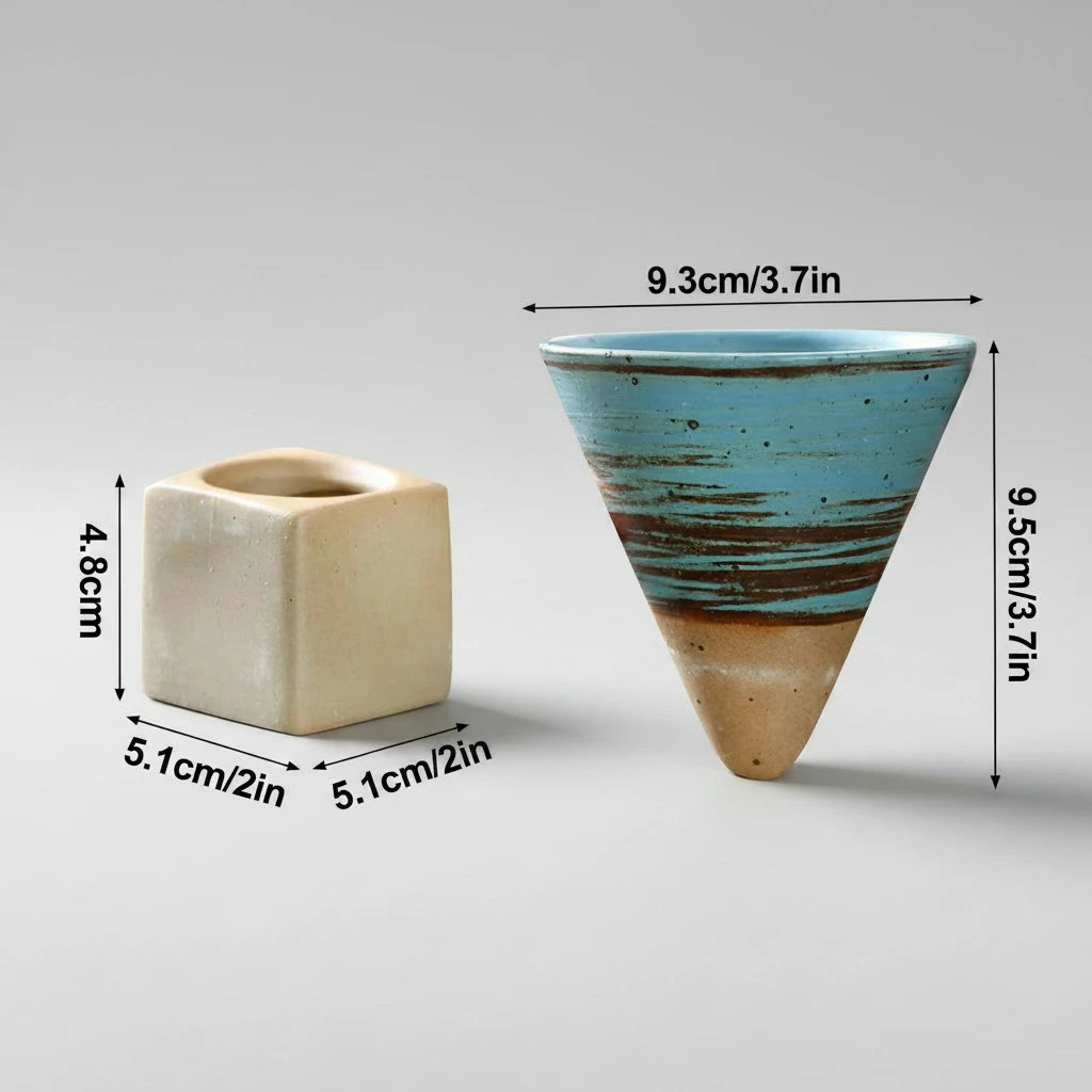 Keramiktasse mit Untersetzer – Masse und Grösse
