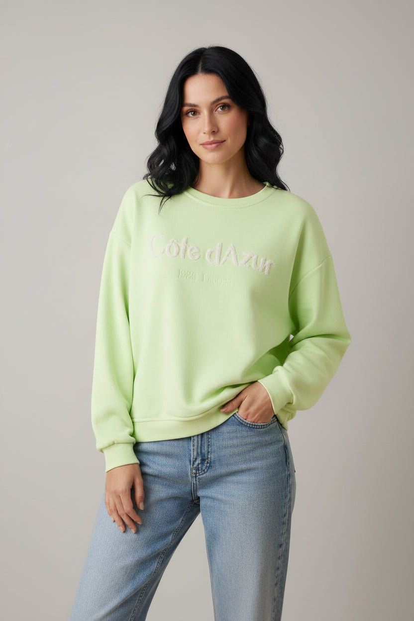 Oversize-Sweater Côte d’Azur in Limettengrün