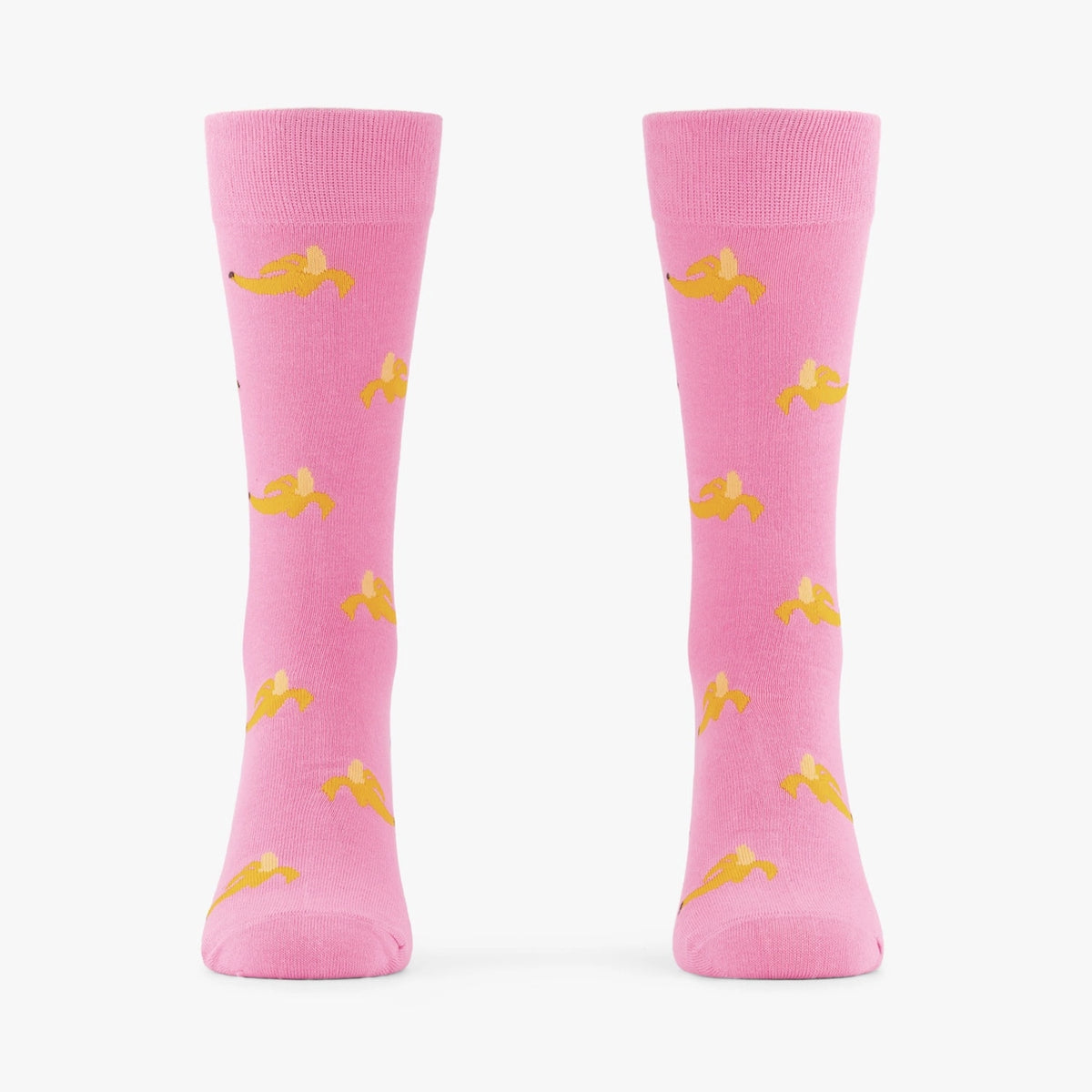 Pinke Socken aus Bio-Baumwolle mit Bananen-Motiv
