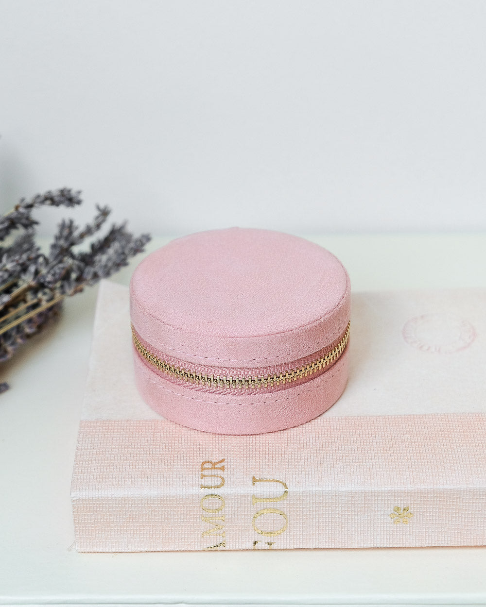 Reiseschmuckkästchen aus Samt Rosa – Geschlossene Ansicht – el encanto