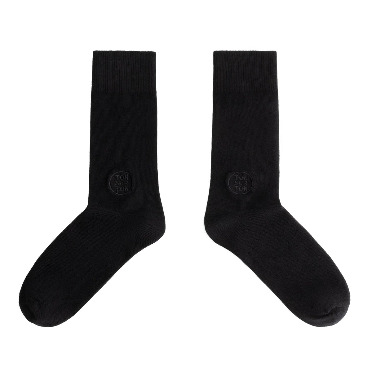 Schwarze Herrensocken aus Bio-Baumwolle Seitlich