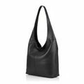 Schwarze Shopper-Ledertasche aus Echtleder Made in Italy