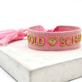 Armband GOLD ♥ SCHATZ Statement – gewebt & bestickt